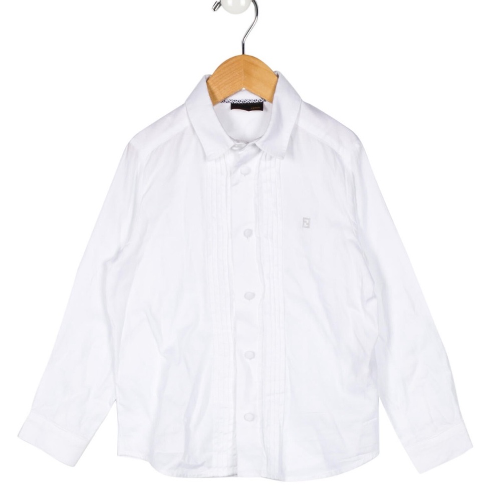 💐Fendi youths Classic White Kids Shirt Sz 5